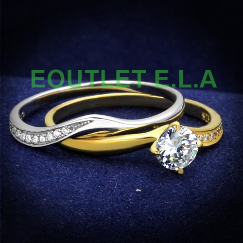 0.56CT CZ SOLID STERLING SILVER WEDDING SET-size 9